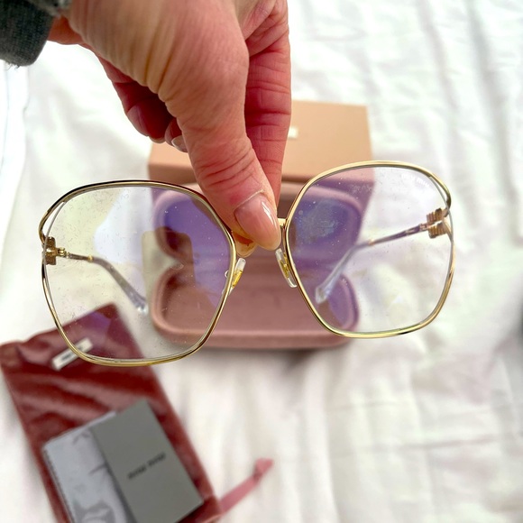 Miu Miu gold frames with clear lenses - Picture 2 of 9